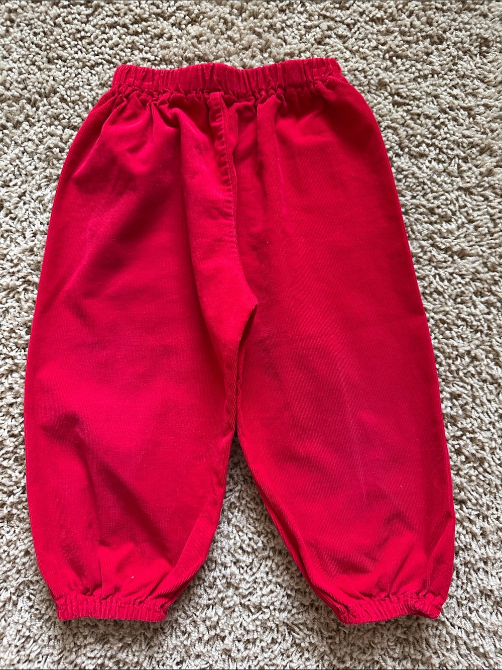 Kids Red Elastic-Waist Casual Bottoms